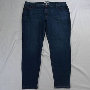 Lane Bryant 26 Long Plus Magic Waistband Mid Rise Skinny Dark‎ Flex Denim Jeans